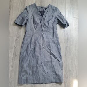 EUC COS chambray v-neck sheath dress